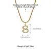 Colar com Pingente de Número Cravejado de Diamantes em Aço Inoxidável Popular Transfronteiriço, Gargantilha Versátil Simples de Nicho com Corrente de Osso de Cobra Banhada a Ouro Atacado