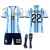 A2026 Copa del Mundo Argentina Uniforme de Fútbol Local Set No. 10 Camiseta Messi No. 11 Di María No. 21 Di Ba