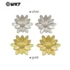 Pendientes Wt-E764 de Diseño de Loto Vívido Retro Literario para Mujer con Blazer Liso Joyería de Lujo Sencillo