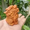 Escultura em Madeira de Cipreste Vermelho Taihang Natural Cabeça de Dragão e Unicórnio Ornamento Artesanato Decoração para Casa Peça de Mão para Atrair Riqueza e Proteger o Lar