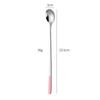 Cuchara de Acero Inoxidable 304 Estilo Coreano Mango Largo Cuchara para Hielo Cuchara para Mezclar Bar Alto Valor de Color Cuchara Larga para Mezclar Miel
