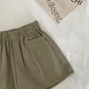 Lotte Nuevo Producto 2020 Verano Nuevos Shorts de Cintura Elástica Pierna Ancha para Mujer Ajuste Holgado Adelgazante Pantalones Casuales Versátiles para Mujer