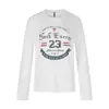 Camiseta de Manga Larga con Estampado de Letras Retro Americano para Mujer, Nueva de Verano, Estilo Holgado Perezoso, Protector Solar, Top Ligeramente Transparente