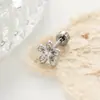 Brincos de Tarraxa Dupla Hensen Piercing Aço Titânio Simples Versátil Flor Margarida Ins Nicho Estilo Coreano