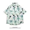 Camisa de praia havaiana masculina de manga curta verão Sanya férias à beira-mar estilo tailandês retrô porto top de secagem rápida