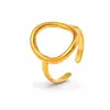 Anillo Abierto de Mariposa Nuevo Transfronterizo de Amazon para Mujer, Anillo Sencillo de Acero Inoxidable Hueco a la Moda, Estilo Casual de Vacaciones