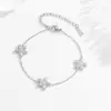 Dongguan Titânio Aço Primeira Joia Sem Cor Flor Moda Versátil Alto Padrão Luxo Leve Cinco Flores Pulseira Colar conjunto Mulheres