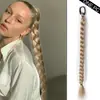 Moderna Cola de Caballo Larga Trenzada Sintética Peluca Estilo Europeo y Americano para Mujeres con Cabello Largo, Cola de Caballo Falsa Alta