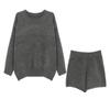 Ceiis2025 Ropa de Punto de Invierno Nuevo Suéter de Cuello Redondo Top Pantalones Cortos Traje de Dos Piezas Ropa de Punto para Mujer