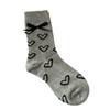 Accesorios de Nuevo Estilo Calcetines con Lazo de Corazón para Mujer Dulces Frescos Estilo Japonés Algodón Calcetines de Media Pantorrilla Grises Calcetines Holgados Estilo Ballet