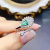 Anillo Popular Europeo y Americano de Esmeralda Natural Plata de Ley 925 Soporte Vacío de Mariposa Incrustado con 4*6mm Envío Directo