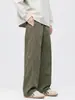 Ropa de Hombre Fengshe / 2026 Pantalones Casuales Rectos de Algodón Puro para Hombre Primavera y Otoño Retro Americano Sueltos con Caída Pierna Ancha Pantalones Cargo