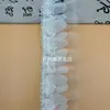 En Stock Doble Capa Malla de Encaje Blanco Plisado Escote Estético Ropa Falda Cortina Mantel Textil del Hogar Accesorios de Encaje