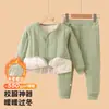 Conjunto essencial de uniforme escolar para crianças de porte médio a grande para outono e inverno: roupa íntima térmica espessa para meninos e meninas, proporcionando calor e proteção contra o frio