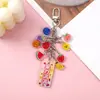Pingente de bolsa DIY chaveiro acrílico fruta fofa divertido texto inspirador desenho animado pingente de mochila cordão para pendurar
