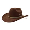 Aliexpress Amazon Chapéu Jazz Outono e Inverno Chapéu Cavaleiro Ocidental Chapéu Cowboy Suede Macio Chapéu de Coco Aba Larga Masculino e Feminino