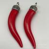 Colgante de Pimiento Acrílico al por Mayor Colgante de Pendientes de Pimiento Rojo de Plástico Colgante de Pimiento Rojo Hebilla Colgante de Resina Colgante de Cuerno