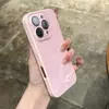 Funda de Vidrio Macaron Adecuada para iPhone 17 Pro Max Funda para Teléfono Apple 15 con Película para Lente 14 Verano Unisex