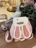 Mochila Fofa de Orelhas de Coelho de Pelúcia para Mulheres, Mochila Escolar de Estudante Estilo Ins, Mochila de Desenho Animado Feminina, Nova Bolsa Criativa