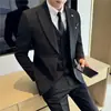 Trajes de Primavera, Trajes de Hombre Ajustados, Trajes Casuales para Boda, Chaquetas Formales de Negocios para Hombre, Trajes de Botonadura Única