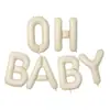Estilo Ins Nuevo Transfronterizo 16 pulgadas Versión Americana Retro Blanco Crema Letras Oh Baby Decoración de Cumpleaños Set de Globos