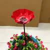 Nuevo Producto Palo de Jardín de Flor de Metal Hecho a Mano Alimentador de Pájaros de Flor de Metal Hecho a Mano