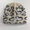 Estilo Coreano Otoño e Invierno Dulce y Fresco Elegante Retro Corazón Estampado de Leopardo Gorro de Lana para Niñas Cálido Circunferencia de Cabeza Grande Gorro de Punto