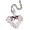 Pingente de amor zircônia diy flip cravejado zircônia pingente de foto personalidade criativa cobre banhado hip-hop colar atacado