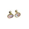 Nuevos Exquisitos Aretes de Piedra Lunar en Forma de Huevo Moda Combinable Lujo Ligero Sensación de Alta Gama Accesorios de Aretes de Tornillo para Mujer