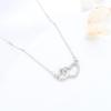 Regalo para el Día de San Valentín Chino Collar S925 con Forma de Corazón para Mujer Ins Plata Pura Cadena Doble de Corazón para Clavícula Accesorio Simple para Estudiantes