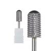 Cilíndrico careca de aço de tungstênio cor natural cabeça de esmalte de unha máquina de substituição cabeça de unha de aço de tungstênio broca de unhas