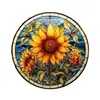 Plato colgante bohemio pintado de gran venta transfronteriza, decoración artística redonda para ventanas del hogar, adorno colgante de acrílico, personalizable