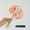 Estilo Ins 7 Rosas Queimadas Borda Queimada Retrô Buquê de Mão Decoração de Sala de Estar em Casa Adereços para Fotografia