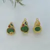Traje Hanfu Estilo Antigo Saia Mamian Pequeno Pingente de Sol Franja Gota de Óleo Acessórios de Liga Brincos de Abóbora Imitação de Jade Hetian