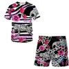 Estación Independiente 2023 Comercio Exterior ebay Animales de la Selva Ciervo Sika Traje de Camiseta Impresión 3D Casual de Manga Corta para Hombre