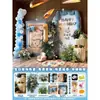 Decoração de Festa de Primeiro Aniversário de Bebê Estilo Coreano Montagem em Placa de KT Cenário de Festa Cerimônia Ambiente Estilo Ins Painel de Balões para Parede