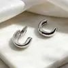 Arete de Clip para Oreja Francés Simple Brillante para Mujeres Estilo Retro de Alta Gama Sin Dolor Clip para Oreja de Bobina de Mosquito Arete de Lujo Ligero con Temperamento