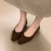 Nueva Colección Otoño 2026: Zapatos Mary Jane para Mujer con Punta Cuadrada, Moño y Tacón Bajo, sin Cierre, para el Trayecto al Trabajo