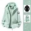 Chaqueta Exterior 3 en 1 para Hombres y Mujeres, Conjunto de Dos Piezas para Otoño e Invierno, Cortavientos, Impermeable, Forro Polar, Chaqueta Cálida para Montañismo
