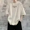 Camiseta de verano para hombre, estilo americano, holgada, para jóvenes, con bordado, lavado a la arena, manga corta, resistente, nueva tendencia 2026, marca, camiseta de media manga