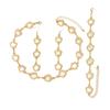 Venda Quente Transfronteiriça Estilo Coreano Fresco Flor Oca Elegante Conjunto de Pulseira e Colar Moda Simples Conjunto de Joias Femininas