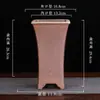 Vaso de flor de orquídea de areia roxa Yixing queima em alta temperatura queima de madeira quadrado retrô tubo de sinalização alto vaso para bonsai de mesa monte antigo atacado
