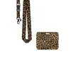 Porta-credencial retráctil más vendido transfronterizo con corazón de estampado de leopardo, clip giratorio para identificación, protector de tarjeta horizontal para credencial de trabajo, en stock