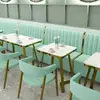 Celebridade da Internet Loja de Chá com Leite e Sobremesas Cadeira de Jantar Estilo Ins Assento de Parede para Restaurante Combinação de Mesa e Cadeira para Restaurante de Hambúrgueres Café