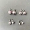 Pendientes de Perla Akoya Artificiales Polar Aurora Tienv Perla de Agua Salada de Color Acompañante Cuerpo Completo Plata de Pie s999