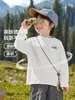 Camiseta de Manga Larga para Niños Estilo Europeo Derecho Primavera y Otoño 2026 Nueva Prenda Superior para Niños Medianos y Grandes Ropa Interior Ropa para Niños Ropa de Otoño para Bebés