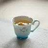 Taza de Degustación de Té Azul Degradado Pintada a Mano con Patrón de Loto y Asa, Taza Maestra de Cerámica Arita de Jingdezhen, Alto Valor Estético