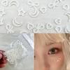 Maquillaje Lolita Modelado Facial Blanco Parche de Perlas Pequeñas Parche de Cola de Ojo Decoración de Ojos Lazo Estrella Amor Maquillaje de Ojos