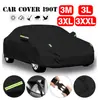 Funda para Coche de Tela Plateada 190t Transfronteriza Cubierta Completa Impermeable Protección Solar a Prueba de Lluvia Funda para Coche SUV Sedán Funda Protectora