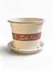 Vasos redondos de resina, estilo rústico, espessos, de terceira geração, tamanho galão, projetados para controle de raízes, aeração e prevenção de podridão radicular, adequados para cultivar flores e folhagens em varandas